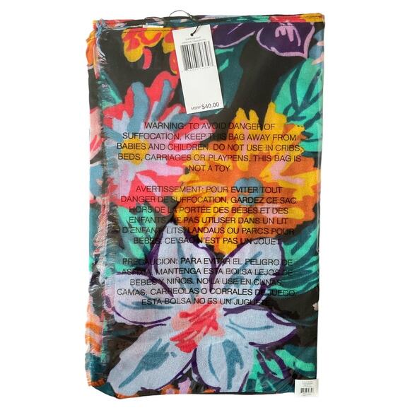 Lot 3 Vera Bradley Floral Soft Fringe Scarf, 30"x 72" - Picture 6 of 6